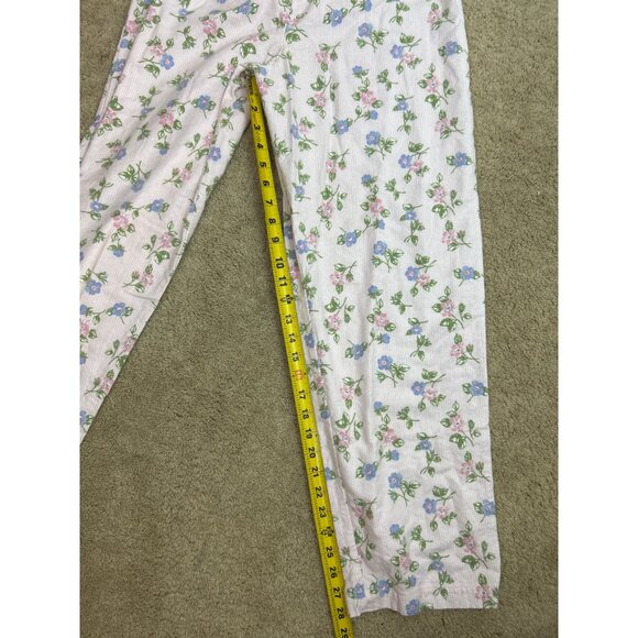 Vtg Basic Edition Intimates Flannel Pajama Set Women’s M Pink Floral Cottagecore - Picture 15 of 16